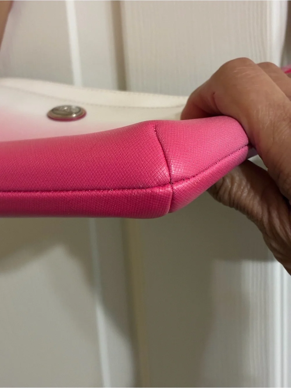 Coach Ombre Pink and Cream Leather Tote